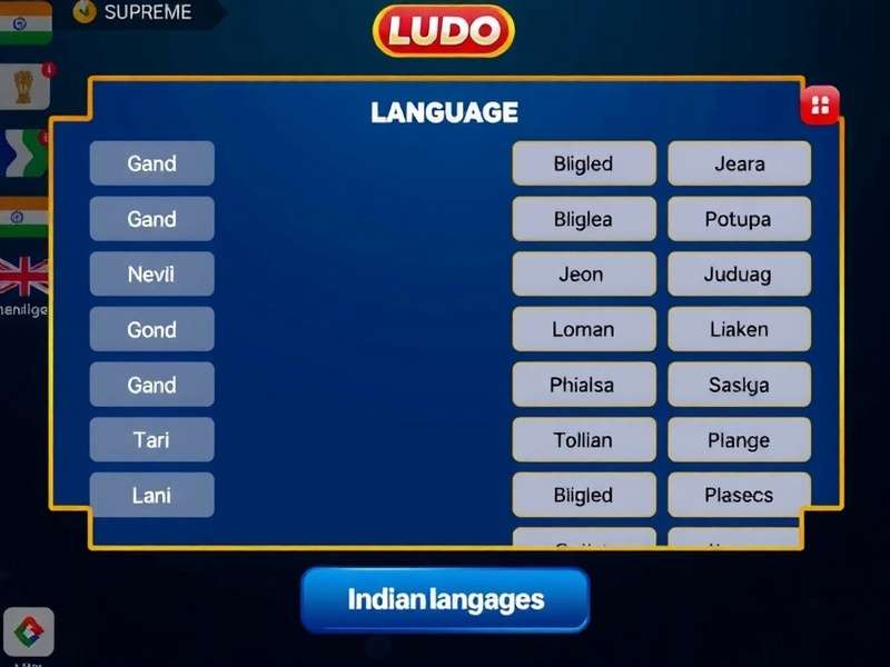 Ludo Supreme language selection screen showing Indian languages
